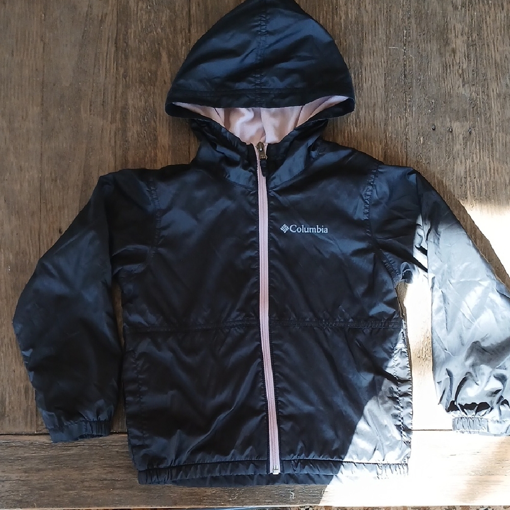 Columbia Black and Pink Hooded Jacket